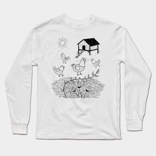 chicken coop art Long Sleeve T-Shirt